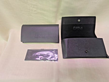 1 Case NEW Authentic Furla Black Saffiano Leather Eyewear Case  Cloth
