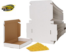 100 Pack 7X5X1 Small Shipping Boxes, White Corrugated Cardboard Mailer Box for P