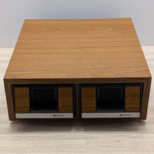 Vintage Musicmate 1983 2-Drawer 28 Cassette Tape Storage Case Box Faux Wood