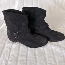 Blackstone leather buckle boho western festival moto ankle boots, EU 37/US 6.5