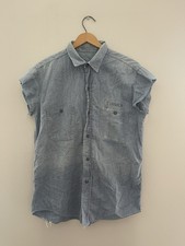 Vintage 1960s USN Chambray Stenciled Bully Cu...