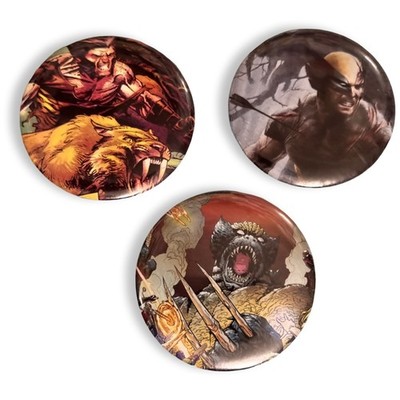 Wolverine Pin Button Lot Marvel X-Men Zabu Godzilla Mashup 2.25  3pc