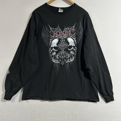 Delta Pro Weight Mens 2XL Toxic Skull Cross Black Shirt Y2K Goth Punk Skater