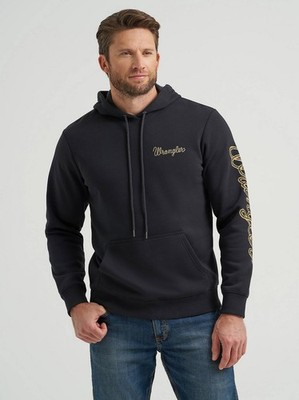 Wrangler 11265736 - Men's Wrangler  Rope Logo Hoodie - Jet Black