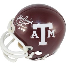 John David Crow Autographed Texas A&M Aggies Mini Helmet Heisman Beckett 52741