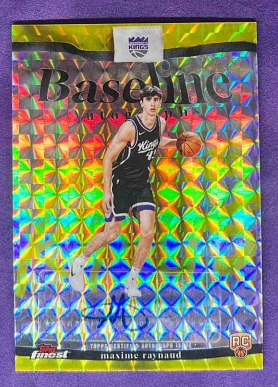 2025 Topps Finest Maxime Raynaud Baseline Auto Yellow Geometric Refractor /35 RC