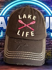 Lake Life Distressed Vintage Trucker Cap | Bl...