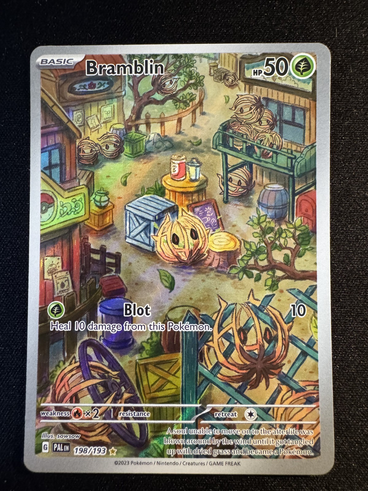 Pokémon TCG Bramblin 198/193 Paldea Evolved Illustration Rare Full Art Holo 2023