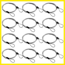 12Pcs Stainless Steel Security Cable with Loops, 4Ft 3mm Luggage Lock Safety ...