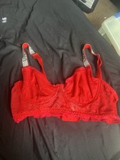 Women s Red Lace Bralette Bra Wireless Adjust...