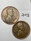 1931-D & 1933-D LINCOLN WHEAT CENT SET, 2 coins, low mintage dates "fine" #203