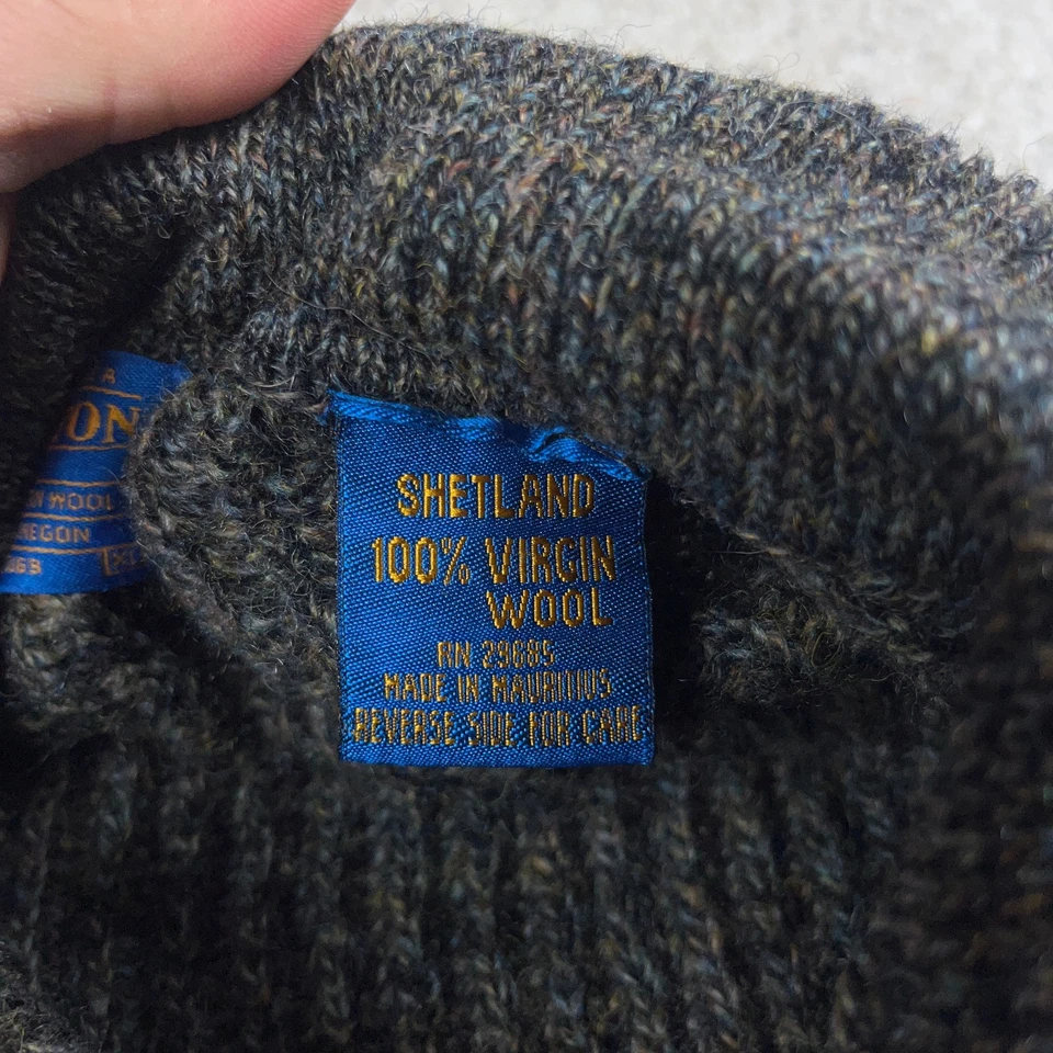 Pendleton Sweater Mens Extra Large Gray Shetland Wool Cardigan Fisherman Casual - Image 4 of 4