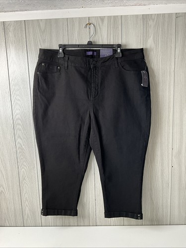NYDJ Pants Women's 18W Capris Black Original Slimming Fit Lift Tuck Technology