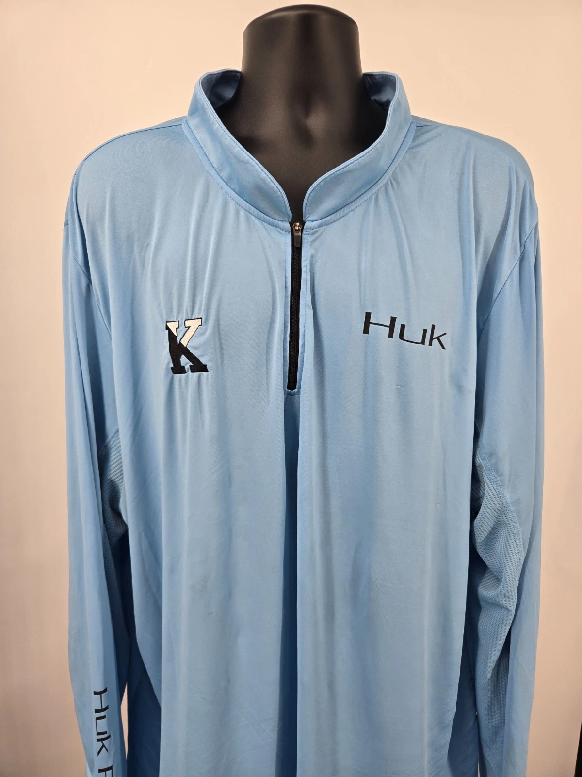 HUK Pullover Shirt 2XL Blue 1/4 Zip Wind Lightweight Fishing Long Sleeve Men