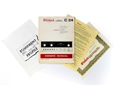 MCINTOSH C-24 OWNER'S MANUAL  More Marketing Warranty Original Vintage Hi-Fi