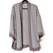Max Studio Geo Print Open Front Plus Size Kimono Blouse Size 2X
