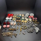 Vtg Costume Jewelry Lot Earrings Brooch Pin Krementz NAPIER KREMETZ KARU ARTE  +