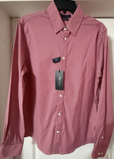 Tommy Hilfiger TH Tech Slim Fit Stretch Red Check Men's Dress Shirt 15-15.5