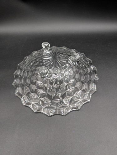 Vintage Fostoria American Clear 3-Toed Footed Bowl Cubist Centerpiece - Picture 3 of 6