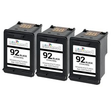 3PK Fits HP 92 Black Ink Crtridge C9362WN HP Deskjet and Photosmart Printers