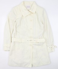 Yazz Exclusive Womens Ivory Belted Trench Coat Size 10