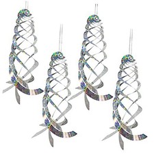  4Pcs Bird Repellent Spiral Reflectors-15.8 I...
