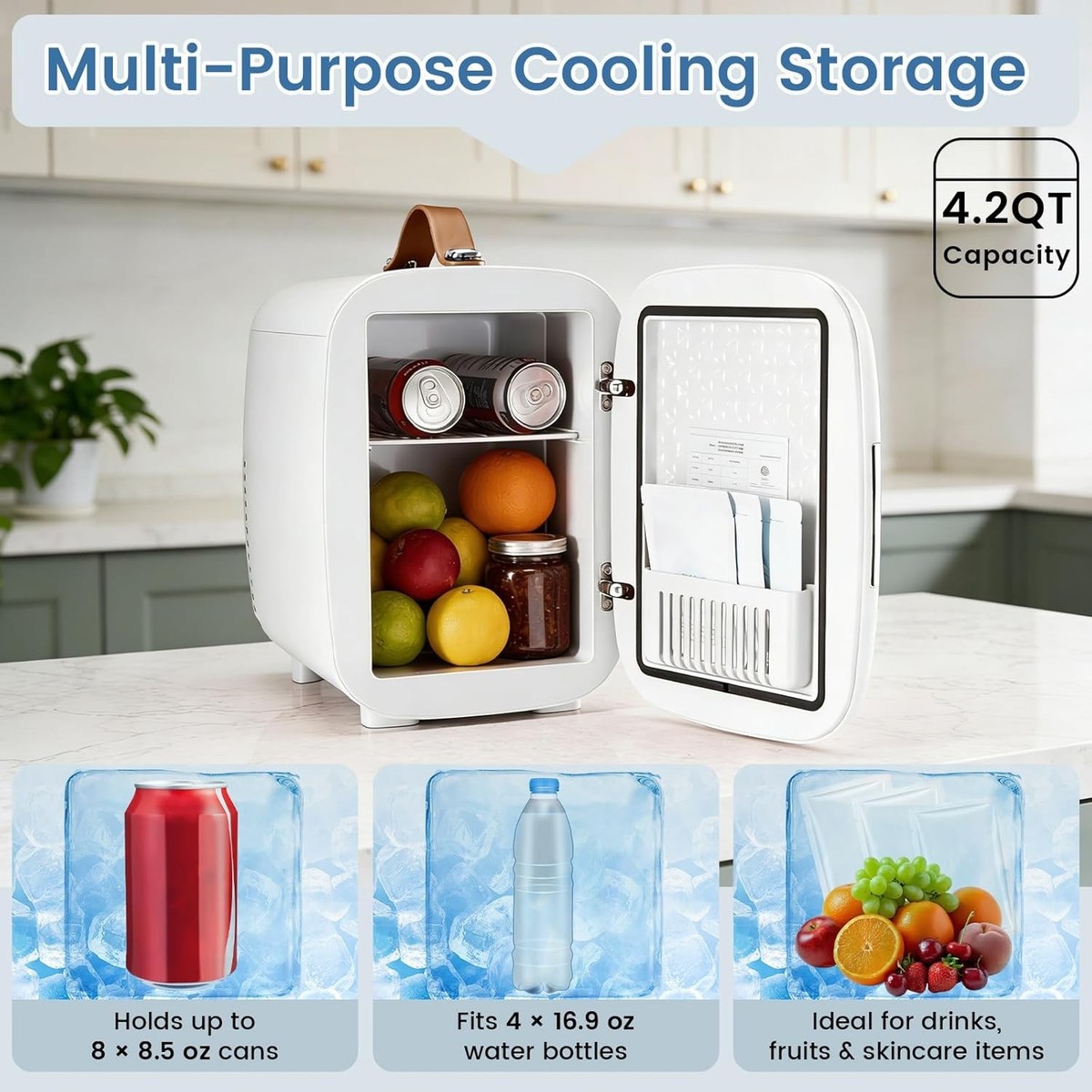 専用 5パック Mini Fridge for Bedroom Office & Car 4L Portable Cooler for
