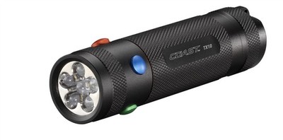 80 Lumens Bright LED Flashlight Quad Colour Button Switch Torch Coast TX10
