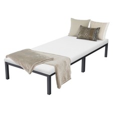 Cadre de lit en acier pour chambre à coucher + sommier à lattes matelas 90x200cm