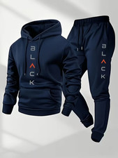 Men's Hoodie Pants Set Streetwear Tracksuit Hooded Sweatshirt Casual Outfit