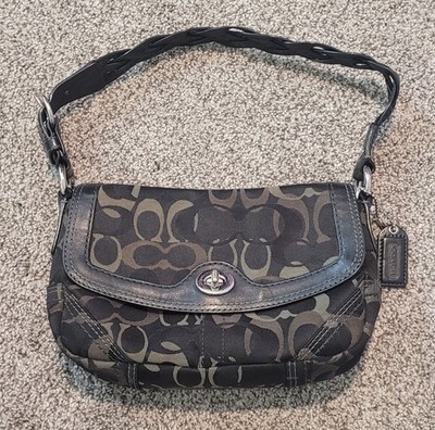 Vintage Y2K Coach Soho Flap Bag #10992 – Black/Grey- Braided Strap
