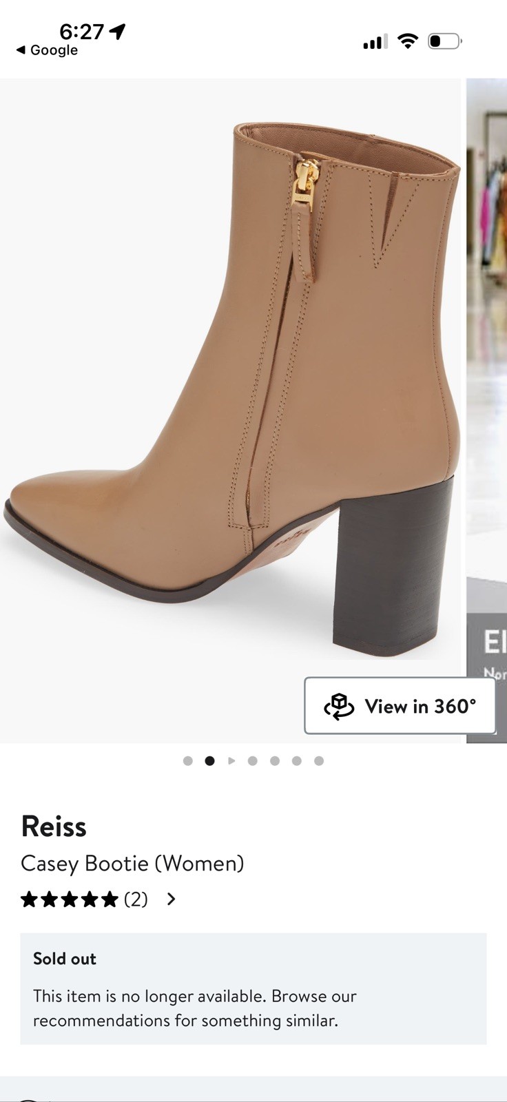 NWT REISS Womens Casey Leather Camel Square Toe Chic Block Heel Boots Size 39 image 3