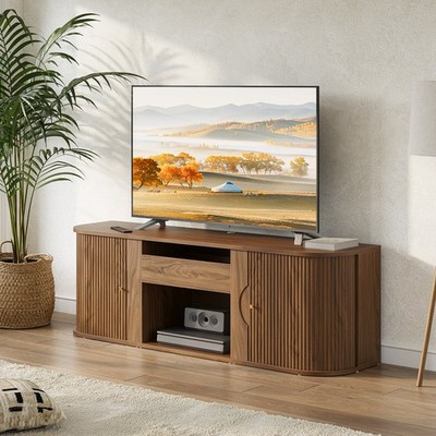 TV Stand for 70 inch TV Entertainment Center Media Console with Storage Cabinets