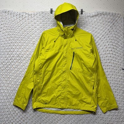 Helly Hansen Rain  Jacket Hooded Men's Sz XL Lima Green Windbreaker Full Zip