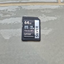 Lexar 64GB SD Card SILVER, 205MB/s Read, 90MB/s Write, SDXC UHS-I, Class 10, V30