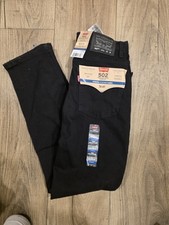 Levi's 502 Regular Taper Boys Jeans Black Denim Size 16 REG 28x30 Stretch Cotton