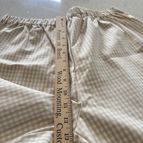Denim & Co. Capri Pants Gingham Elastic Waist Womens Plus Size 1X Stretch Tan - 第 9/14 張圖片