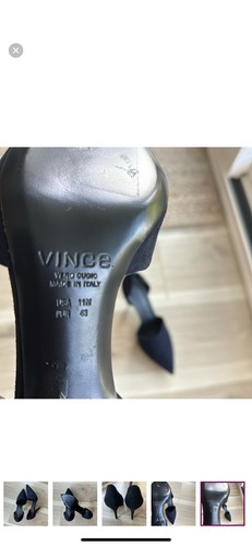 VINCE Vero Cuoio Dark Blue Suede Pump Heels Women's 11M - Picture 4 of 5