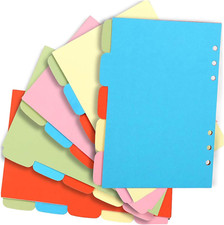 Farbige Register A6 Dividers 6-Loch Farbige Notizbuch Planer Trennblätter Regist