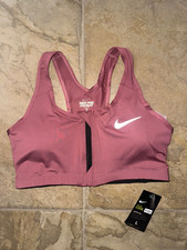 NIKE PRO COMBAT DRI-FIT FRONT ZIP SPORTS BRA WOMENS SIZE L