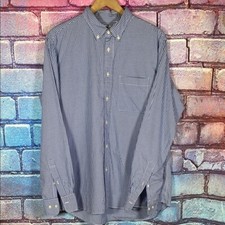 UNIQLO Men's Blue Checkered Shirt Plaid Casual Button Down Collard Size Large