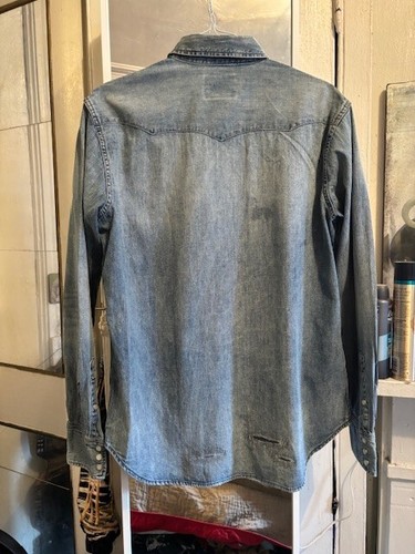 Ralph Lauren Polo Sportsman Denim Patchwork Aztec Western Snap Jean Shirt L - Picture 5 of 13