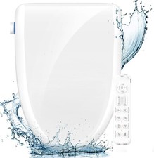 Elongated Smart Heated Toilet Seat with Warm Water  Dryer