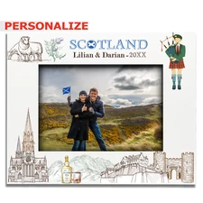PERSONALIZE-Scotland Theme Picture frame-Wedding, Honeymoon, Vacation, Adventure