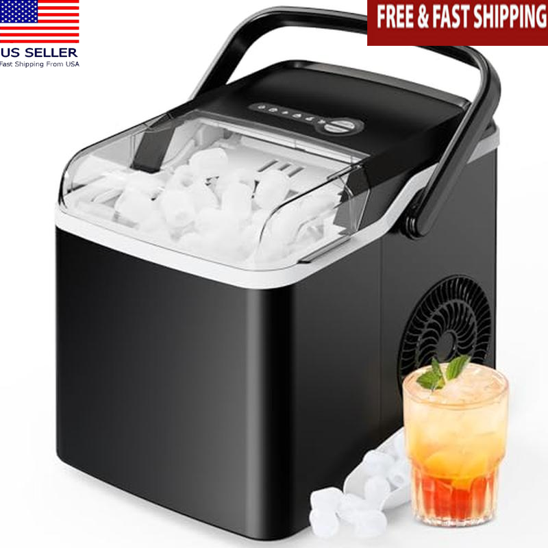 Portable Ice Maker 26lbs/24Hrs Self-Cleaning 2 Bullet Sizes Home/Kitchen/RV New-image
