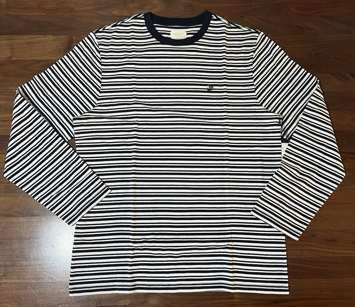 Aime Leon Dore ALD Striped Crest Long-Sleeve Tee in Navy Aime Leon Dore ALD Striped Crest Long-Sleeve Tee in Navy