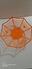Halloween Orange Spider Web Bowl Candy Basket Bowl Trick or Treat