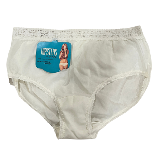 Be Free Hipsters VTG Sheer Nylon Panties Lace Ivory Cream Women's Sz 6