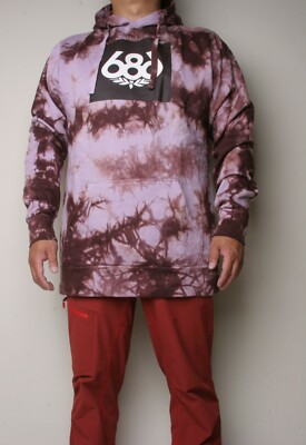 686 Tie Dye Knockout Pullover Hoody (L) Black Ruby L6WPHS08-BRBY