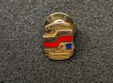 RARE Seaboard System Railroad 10K Gold Service Award Pin Blue Stone Lapel Pin